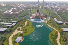 Foto tangkapan layar YouTube Sekretariat Presiden: konsep desain ibu kota baru Nagara Rimba Nusa. (KOMPAS.com/Fitria Chusna Farisa)