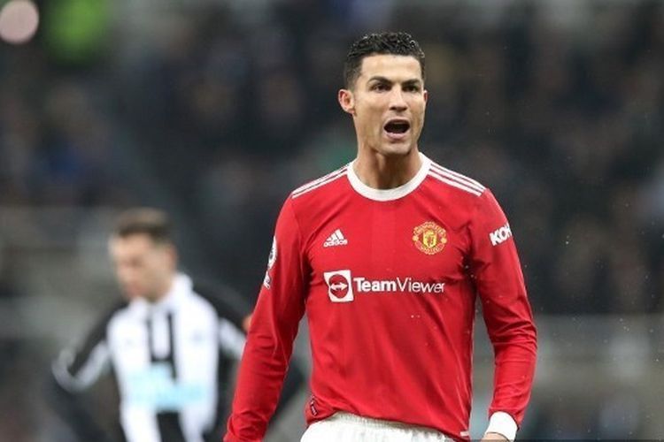 Cristiano Ronaldo, striker Manchester United| Foto AFP/Ian Macnicol via Kompas.com. 