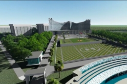 Pra-desain Istana Negara di Ibu Kota Negara (IKN) baru, karya I Nyoman Nuarta. | (YouTube) via Kompas.com