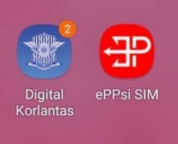 Aplikasi Digtal Korlantas dan eppsi SIM (screen capture pribadi)
