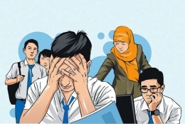 ilustrasi pelajar merasa tertekan karena ditagih tugas | pasundanexspress.com