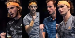 Dari kiri: Tsitsipas, Thiem, Medvedev, dan Zverev sebagai 'The Big Four' (Sumber: tennis.com)