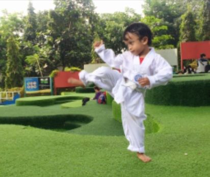 Mempersiapkan masa depan anak melalui Taekwondo (Model Arsyach Putra Febrian)/dokpri
