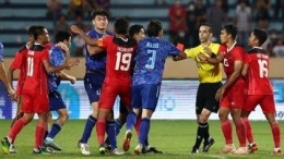 Kisruh antarpemain di laga Indonesia vs Thailand (CNNIndonesia.com)