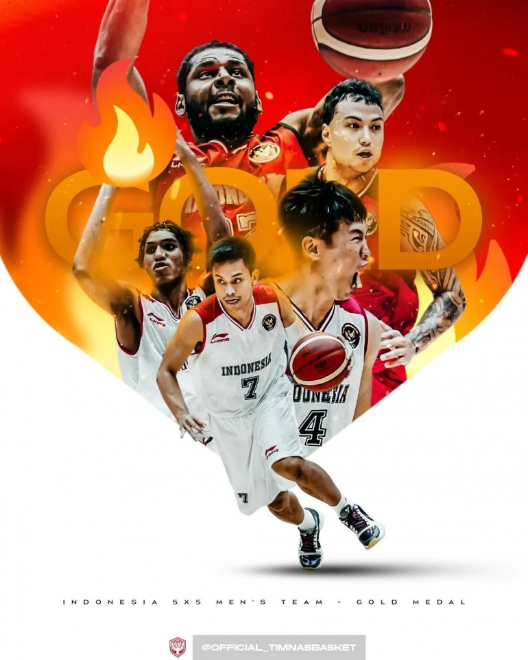 Gold Medal Timnas Basket Indonesia - Sumber: Instagram @official_timnasbasket