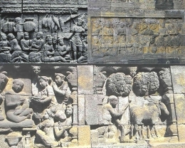 Dokpri. Beberapa relief bertema pertanian di Candi Borobudur