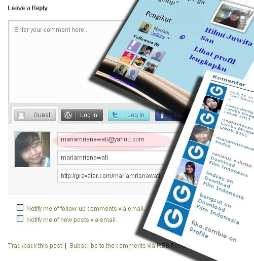 Tampilan Gravatar Pada Komentar dan Follow Blog