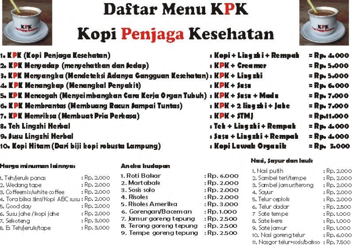 Mau Kopi Lingzhi Datang saja ke Angkringan KPK oleh Riana Mau Kopi Lingzhi Datang saja ke Angkringan KPK oleh Riana