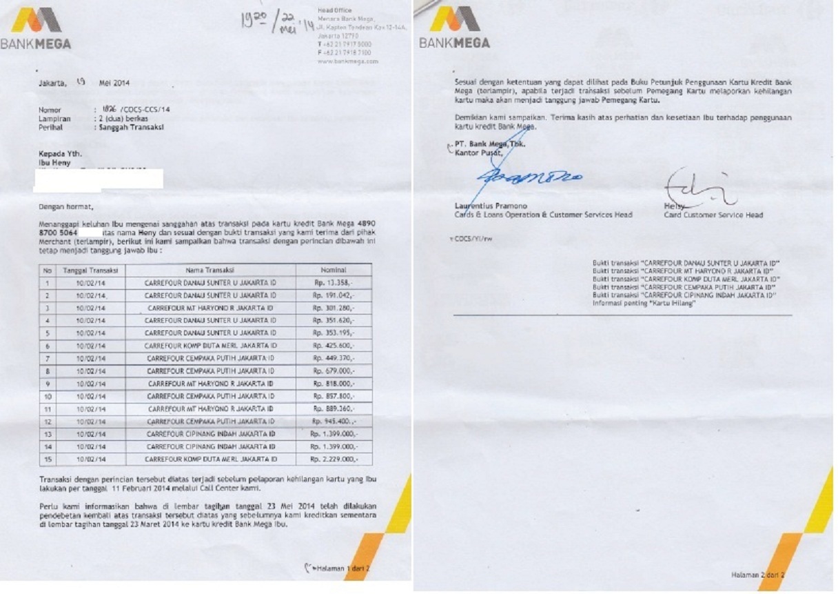 Hati-Hati! Pengguna Kartu Kredit Mega Carrefour (Part 1 