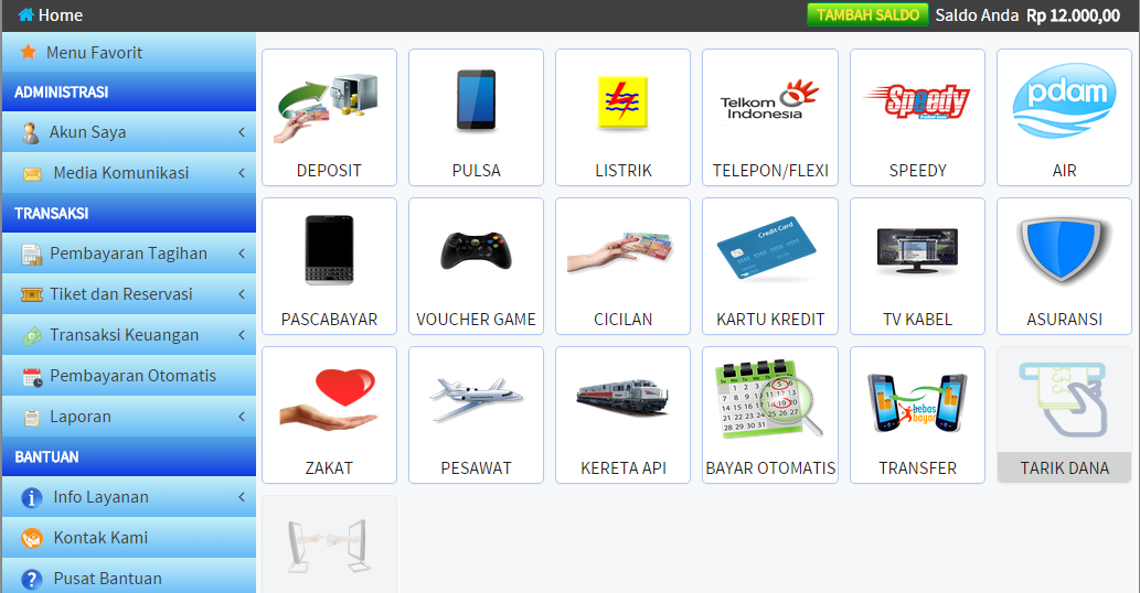 Opsi pembayaran kalkulator online