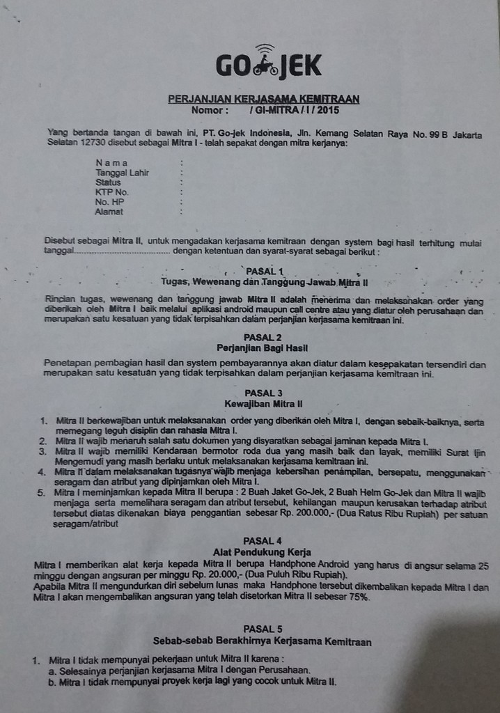 Cicilan Helm Dan Jaket Go Jek Termasuk Wanprestasi Kah