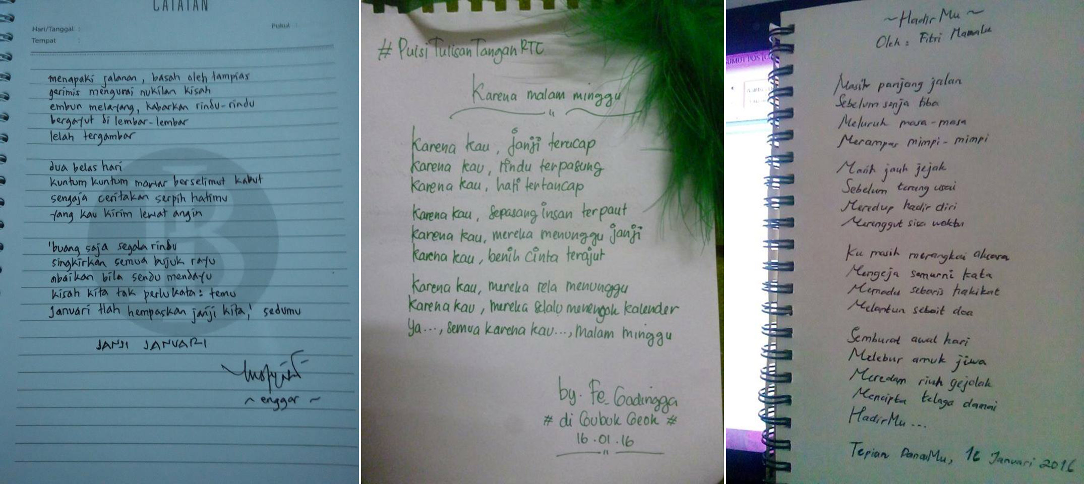 Puisi Tulisan Tangan RTC oleh Rumpies The Club Halaman 1 Puisi Tulisan Tangan RTC oleh Rumpies The Club Halaman 1