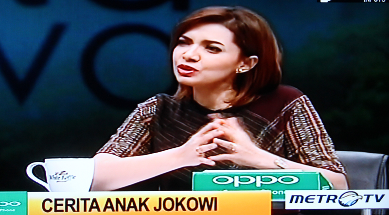 (Tayangan Metro TV program Mata Najwa episode Cerita Anak Jokowi, 24 Februari 2016. || Foto: Gapey Sandy)