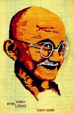 Mahatma Gandhi on milimeter block (koleksi pribadi)