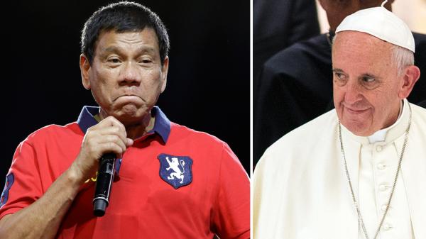 Duterte pernah menyebut Paus Fransiskus dengan sebutan 'son of whore'. Sumber: thetimes.co.uk
