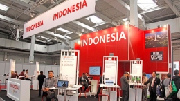 Salah satu stand perusahaan dari Indonesia yang mengikuti pameran di Jerman. TimesIndonesia.co.id