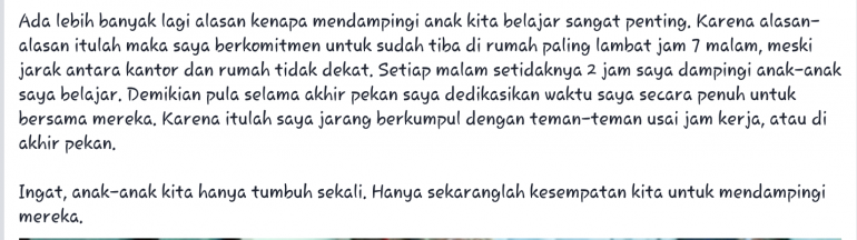 Kutipan status akun Hasanudin Abdurakhman