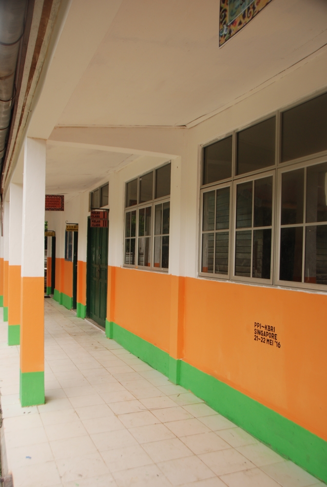 Hasil renovasi pengecetan ulang Sekolah Negeri 013 Pulau Geranting.
