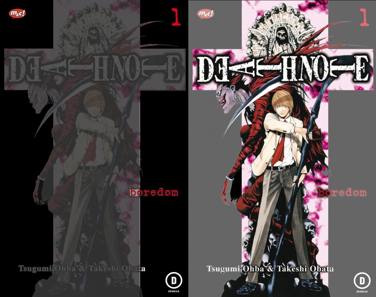 desain sampul depan DEATH NOTE volume 1