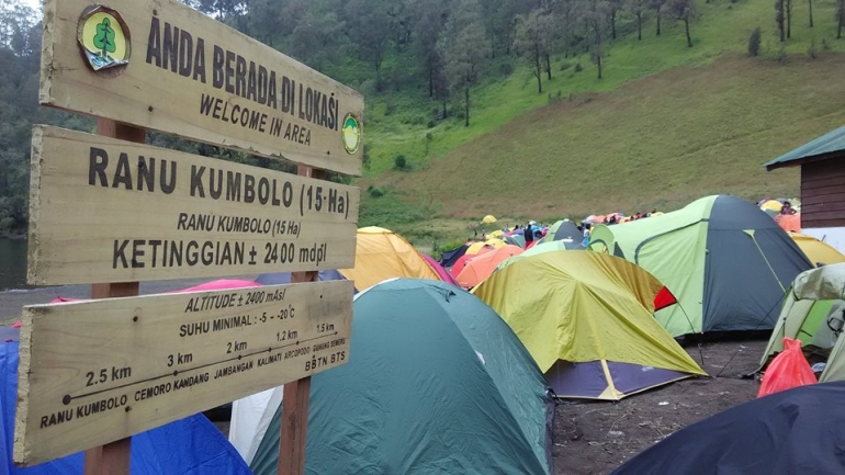 Suasana area camp ground Ranu Kombolo, Sabtu (14/5/2016) sore. Foto: Sutomo Paguci.