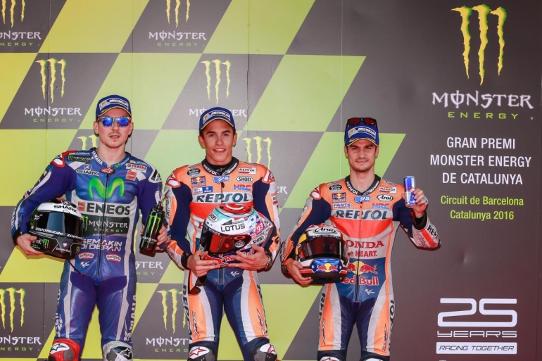 Tiga rider Spanyol di first row (dok.motoGP.com)