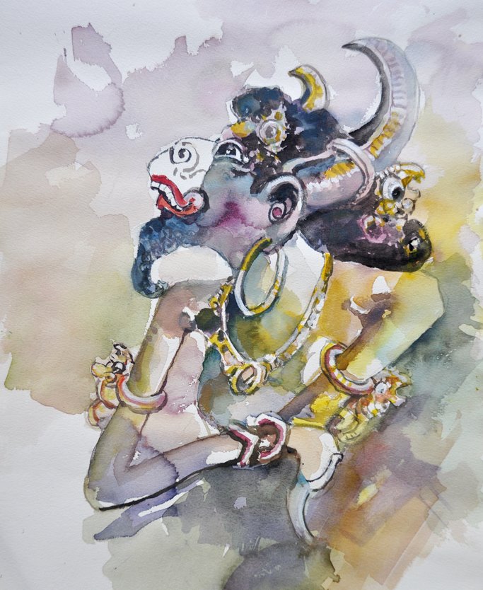  TAUFIK KAMAJAYA, Wedus Gembel, 2014, 76x56 cm, watercolor on paper