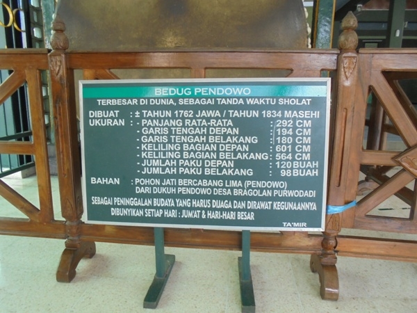 Keterangan tertulis tentang sejarah bedug (foto: dok pri)