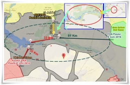 Posisi 7 Juni 2016 Lomba ke Raqqa. Dok Abanggeutano. Sumbe :https://isis.liveuamap.com/en/2016/7-june-saa-seizes-isis-tank-and-mlrs-truck-launcher-near