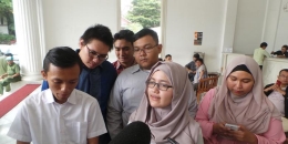 Komunitas Teman Ahok usai memenuhi undangan makan siang dari Gubernur DKI Jakarta Basuki Tjahaja Purnama di Balai Kota, Senin (25/1/2016).