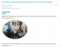 Ni'matul, pemenang lomba essay (dok.Screenshot Unesa Malang)