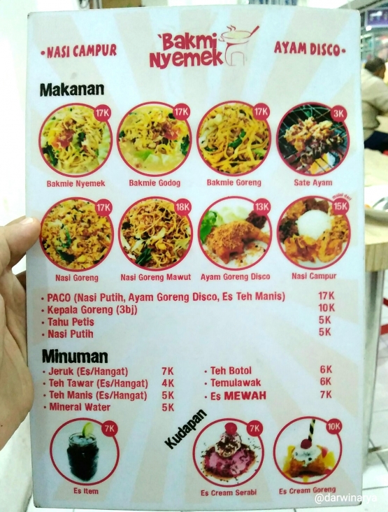 Daftar Harga Bakmi Nyemek Pak Broto