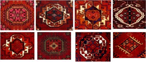 Beberapa motif karpet gul yang sudah distilir (sumber : https://id.pinterest.com/pin/507288345499156581/)