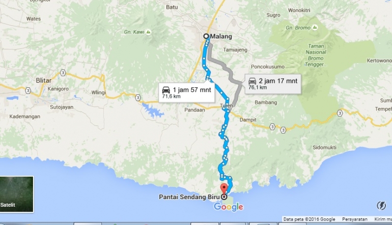 Posisi Sendangbiru (googlemap)
