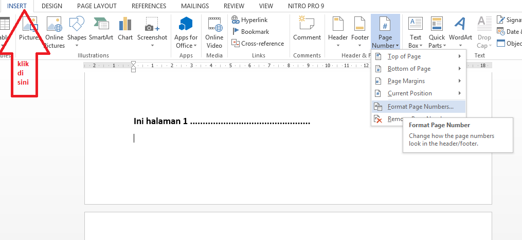 Cara memisahkan numbering di word