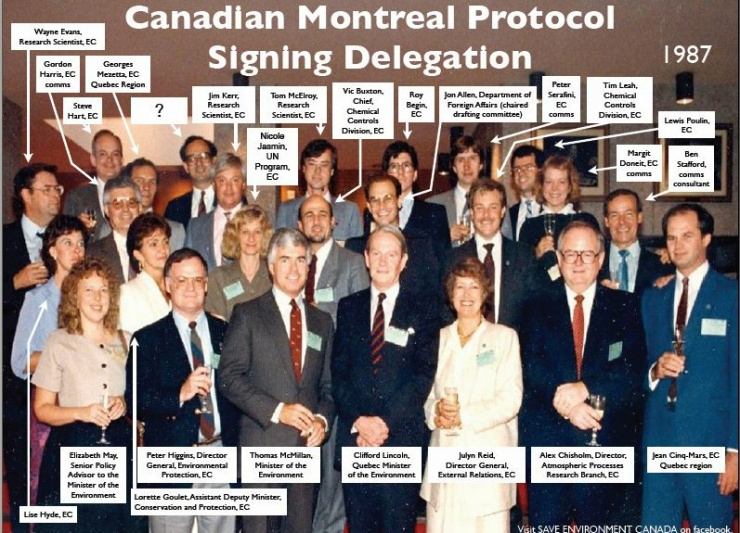 Penandatanganan Montreal Protocol 1987 menandai upaya panjang dunia mengatasi masalah lubang ozon. Photo: cmosarchives.ca