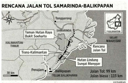 Gambar Peta Proyek Jalan Tol Balikpapan Samarinda -- Sumber: risnawariyan.blogspot.com
