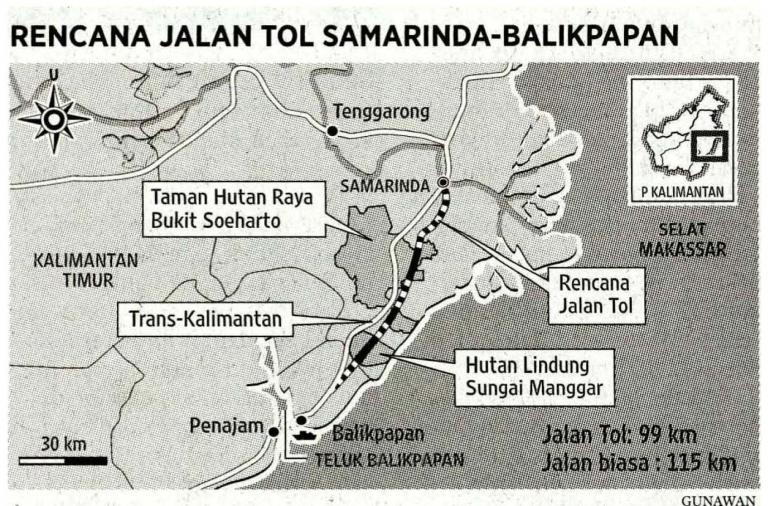 Gambar Peta Proyek Jalan Tol Balikpapan Samarinda -- Sumber: risnawariyan.blogspot.com