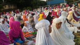 Suasana shalat Idul Fitri di Belakang Padang, Batam (Dokumentasi pribadi)