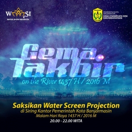 Even Water Screen Show di Banjarmasin (Grafis : FB Parsenibud Kota Banjarmasin)