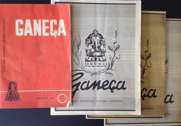 Gambar 4: Images sampul Ganeça: Madjalah Persatuan Peladjar Indonesia (PPI) Belanda. (Courtesy: Leiden University Library, Belanda).