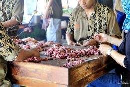 Daging dipotong untuk Sate dan Tongseng FOTO: Dokpri