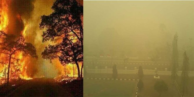 Kebakaran hutan Indonesia tahun 2015 berkontribusi besar dalam emisi karbon. Photo: cdn.klimg.com 