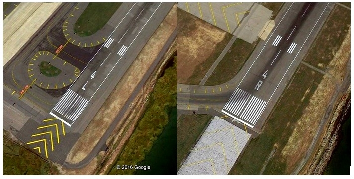 Notasi di ujung landasan pacu di Bandara John F. Kennedy, New York (gambar capture dr Google Earth)