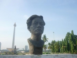 Patung kepala Chairil Anwar / foto dokpri