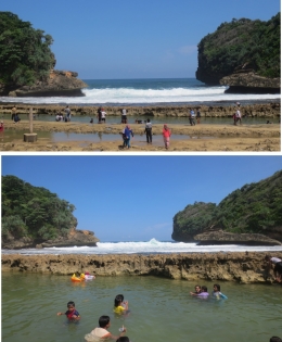 Kolam dibalik ombak pantai Bengkung (koleksi pribadi)