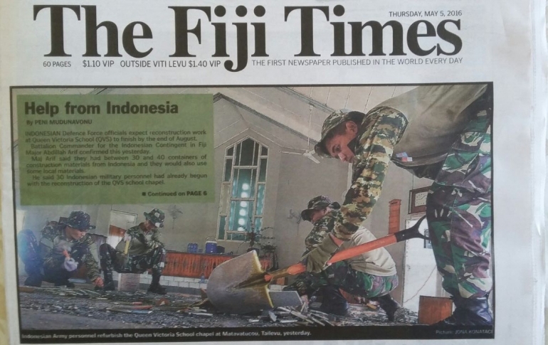 Headline berita The Fiji Times tanggal 5 Mei 2016