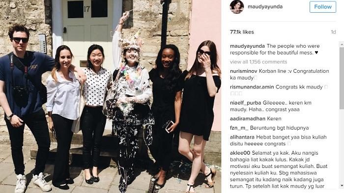 Maudy Ayunda merayakan kelulusannya di Oxford (Instagram.com/maudyayunda)