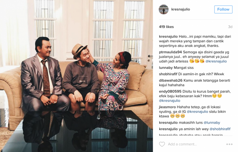 Papi, Emon dan Mami (Instagram @kresnajulio)
