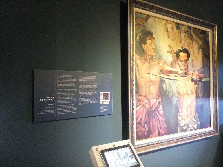 Lukisan karya Henk Ngantung, Gubernur DKI Jakarta periode 1964-1965, yang menjadi lukisan latar foto detik-detik proklamasi kemerdekaan RI tahun 1945. (foto: dok.pribadi)