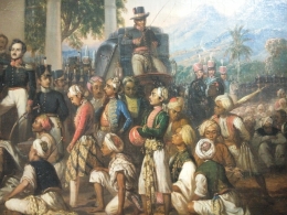 Lukisan Penangkapan Pangeran Diponegoro karya Raden Saleh: kira-kira Kompasianer bisa menebak Radeh Saleh ada di mana ya dalam lukisan? (foto: dok.pribadi)